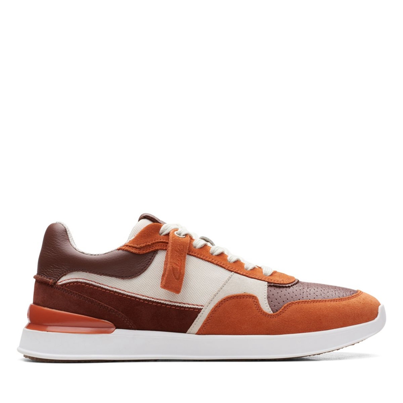 Baskets Clarks RaceLite Tor Rust Combi Rouge Homme|EJC-2067604