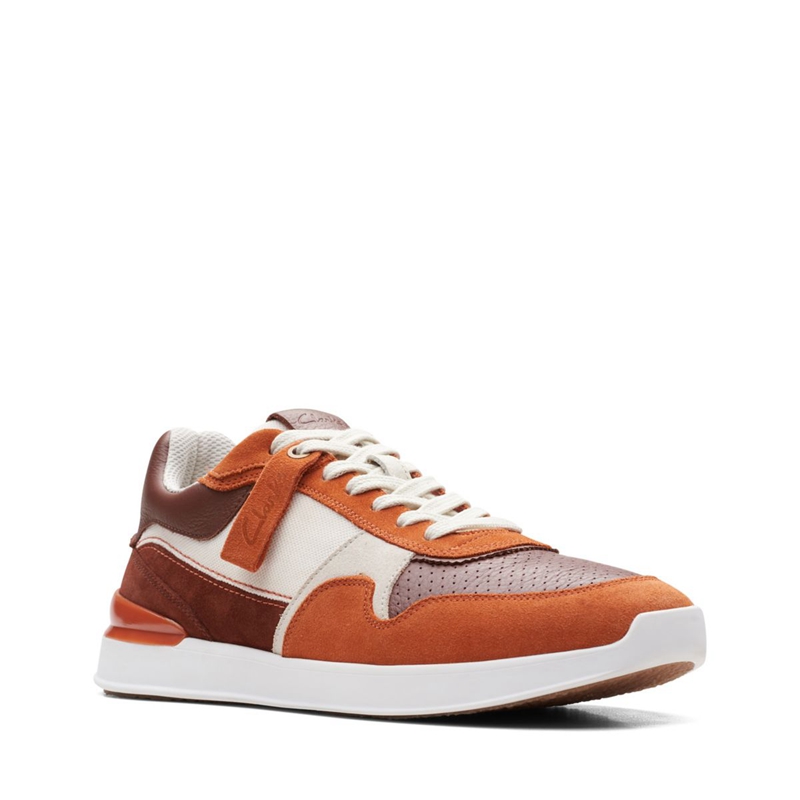 Baskets Clarks RaceLite Tor Rust Combi Rouge Homme|EJC-2067604