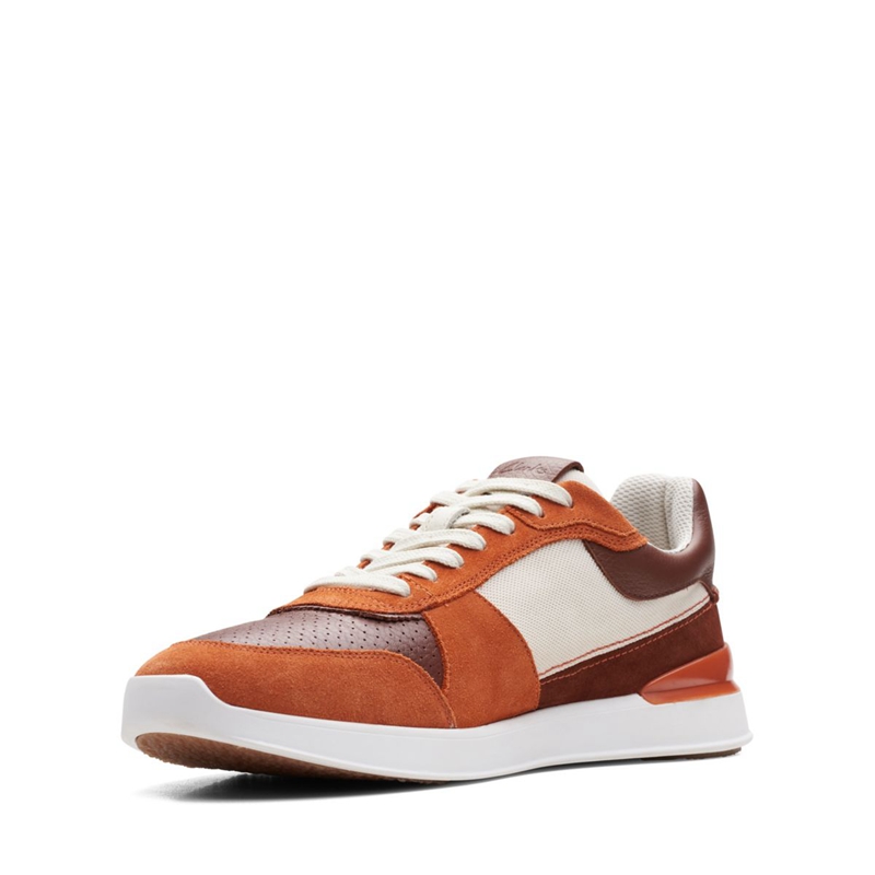 Baskets Clarks RaceLite Tor Rust Combi Rouge Homme|EJC-2067604