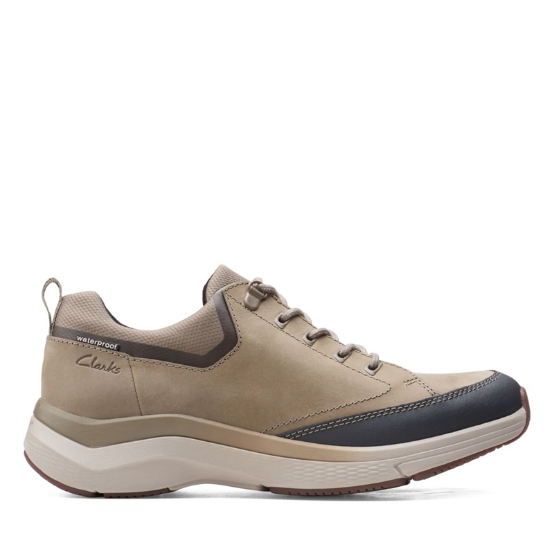 Baskets Clarks Wave 2.0 Vibe Sage Nubuck Vert Olive Homme|DEO-8218097