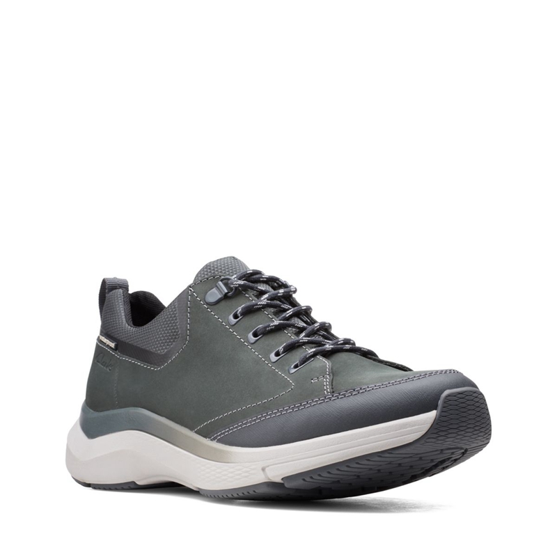 Baskets Clarks Wave 2.0 Vibe Nubuck Grise Foncé Homme|KRP-3887599