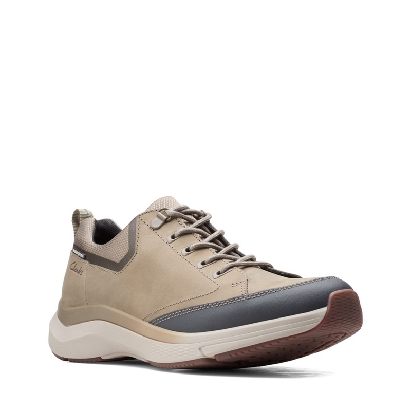 Baskets Clarks Wave 2.0 Vibe Sage Nubuck Vert Olive Homme|DEO-8218097