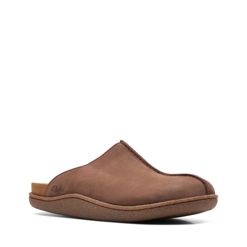 Chaussons Clarks Pilton Ease Nubuck Marron Homme|DKC-8717553