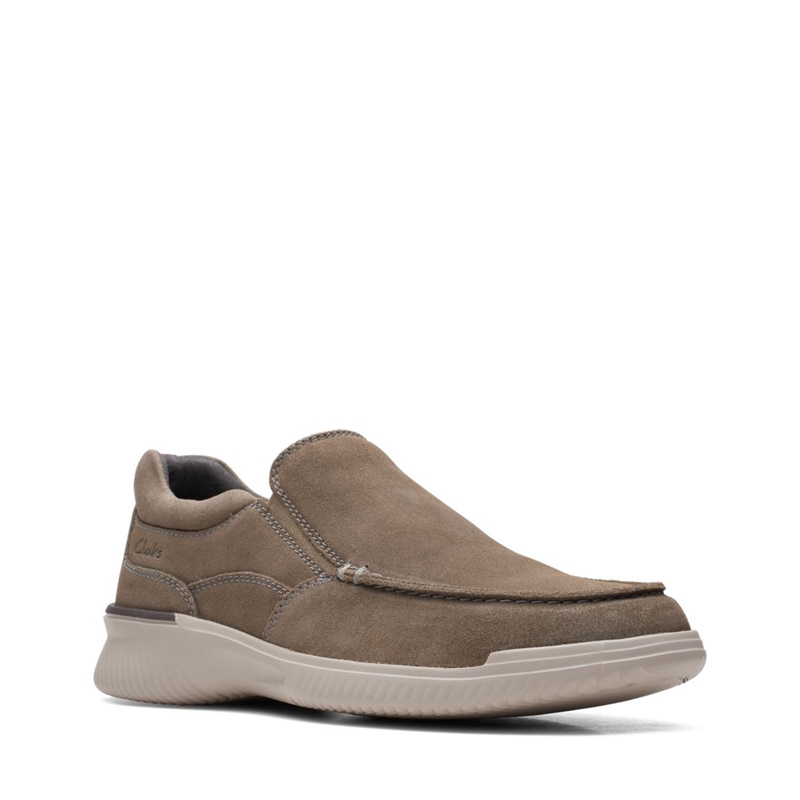 Mocassin Clarks Donaway Free Stone Grise Homme|FEL-1919024