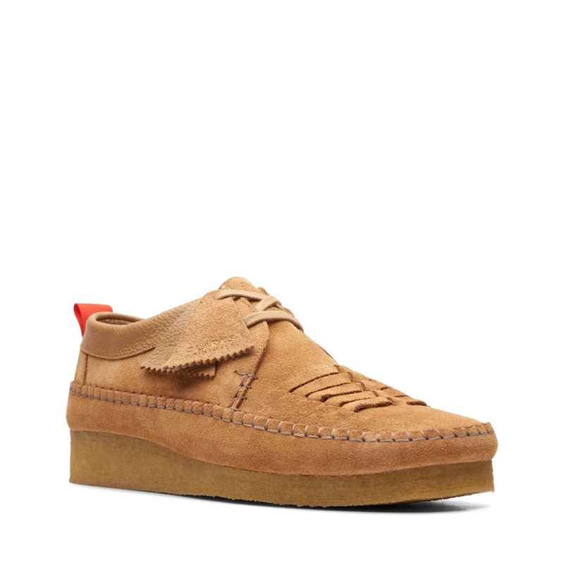 Mocassin Clarks Weaver Weft n Daim Marron Clair Homme|FSQ-8761841