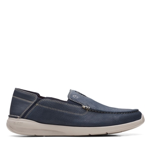 Mocassin Clarks Gorwin Step Nubuck Bleu Marine Homme|MBO-4703174