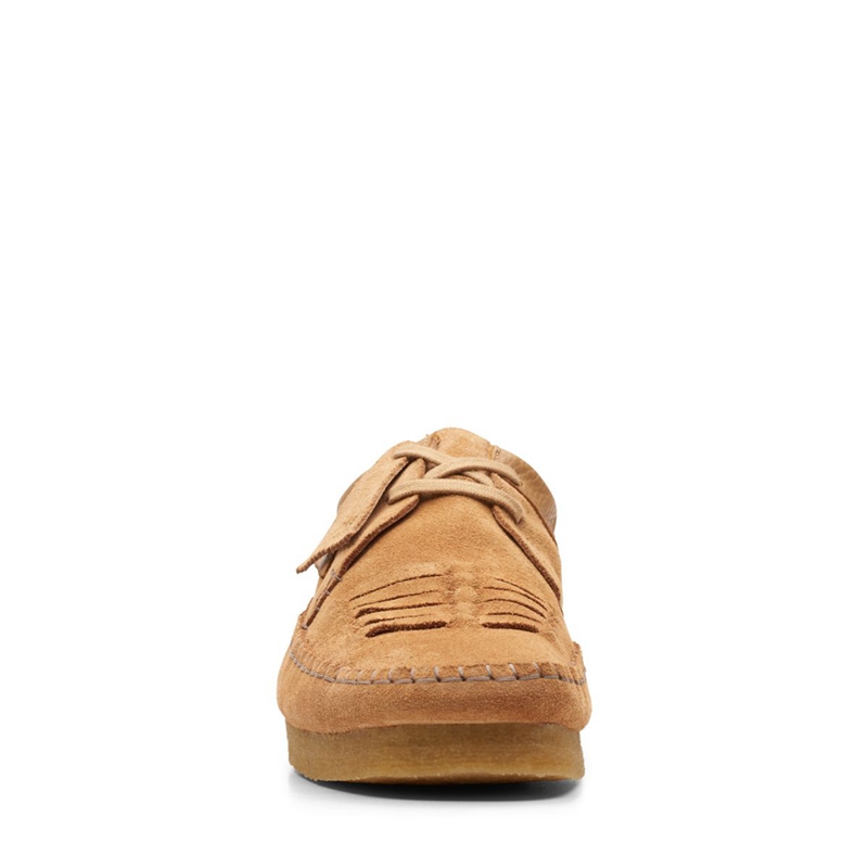 Mocassin Clarks Weaver Weft n Daim Marron Clair Homme|FSQ-8761841