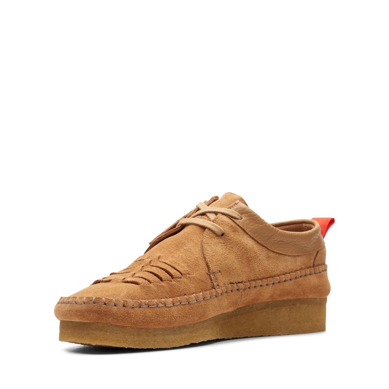 Mocassin Clarks Weaver Weft n Daim Marron Clair Homme|FSQ-8761841