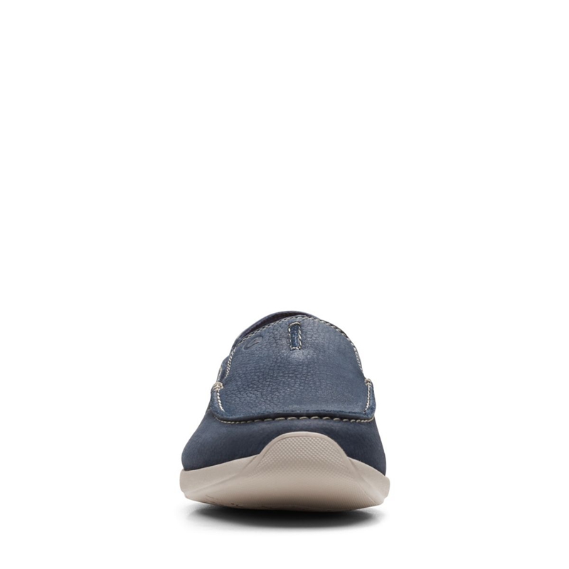 Mocassin Clarks Gorwin Step Nubuck Bleu Marine Homme|MBO-4703174