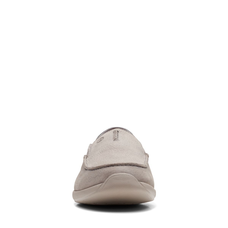 Mocassin Clarks Gorwin Step Nub Grise Clair Homme|EKF-9633540