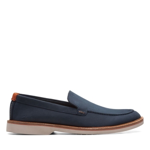 Mocassin Clarks Atticus LT Edge Nubuck Bleu Marine Homme|JZG-5907738