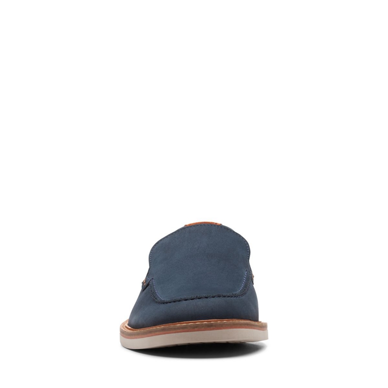 Mocassin Clarks Atticus LT Edge Nubuck Bleu Marine Homme|JZG-5907738