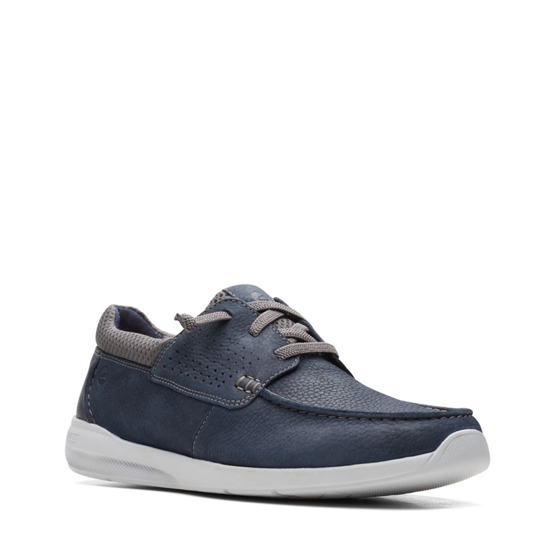 Mocassin Clarks Gorwin Moc Nubuck Bleu Marine Homme|DQD-7388361