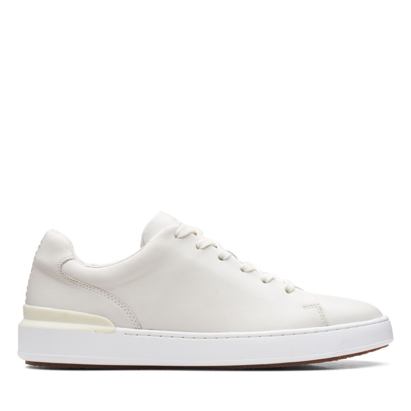 Mocassin Clarks Court Lite Dentelle Cuir Blanche Homme|IWW-5105035