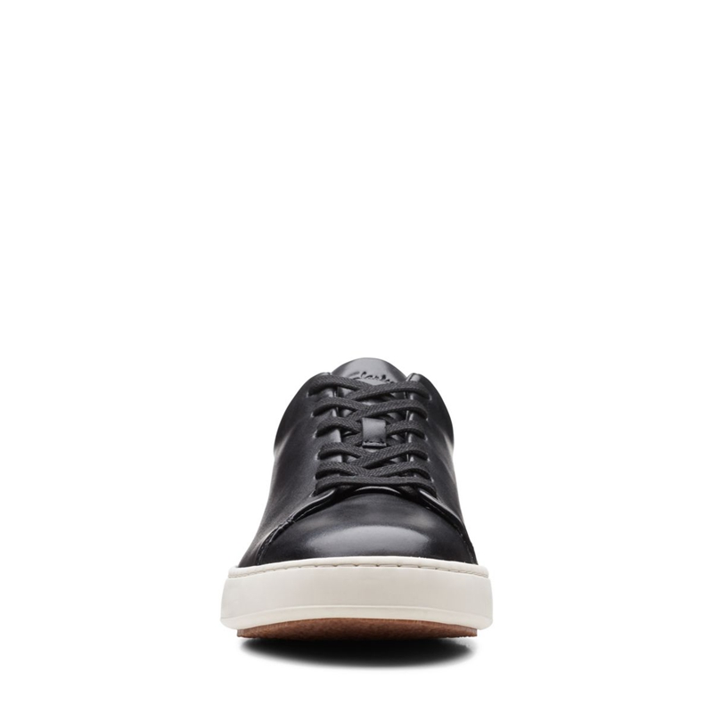 Mocassin Clarks Court Lite Dentelle Cuir Noir Homme|QZN-4794618