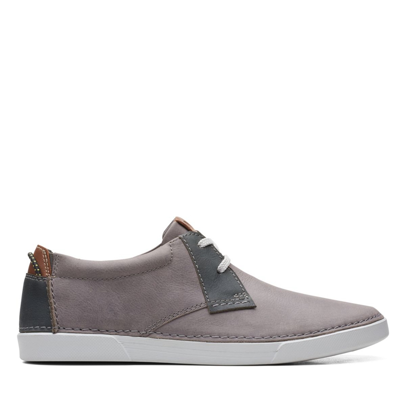 Mocassin Clarks Gereld Low Cuir Grise Homme|WYP-6069357