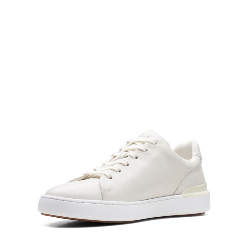 Mocassin Clarks Court Lite Dentelle Cuir Blanche Homme|IWW-5105035