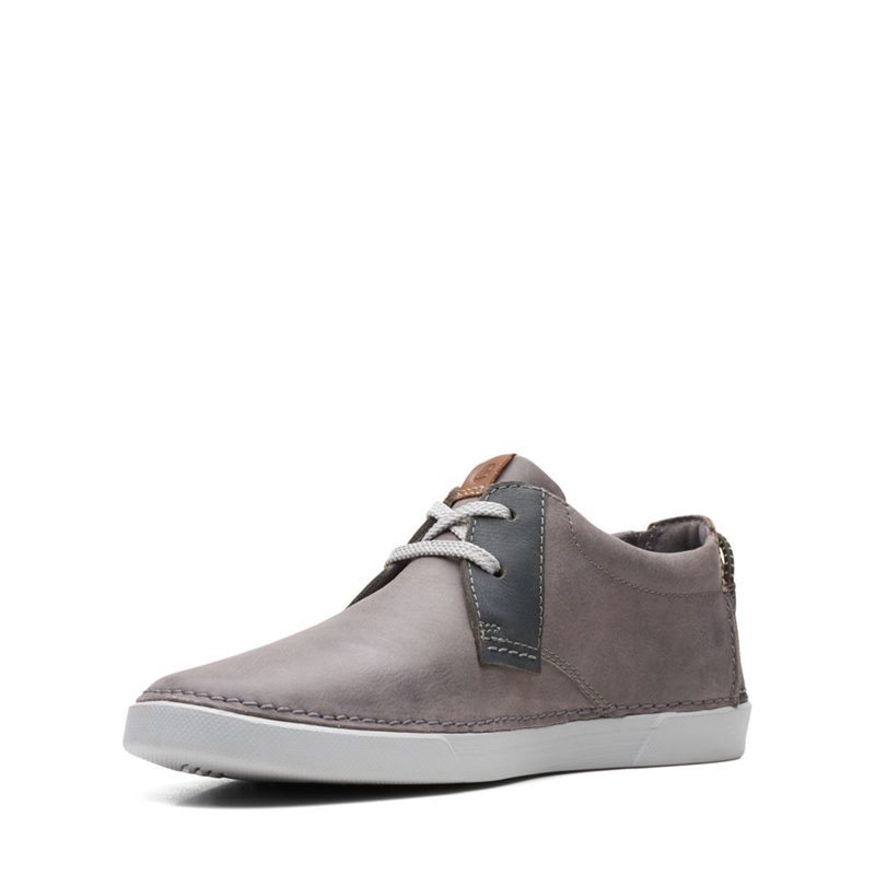 Mocassin Clarks Gereld Low Cuir Grise Homme|WYP-6069357