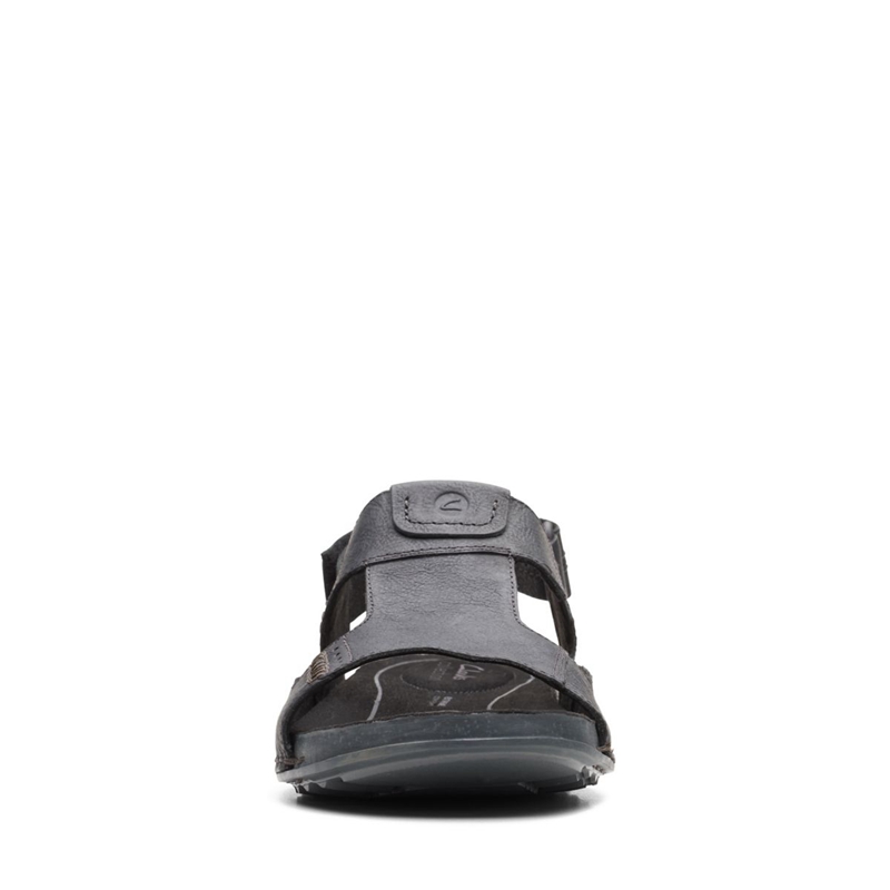 Sandales Clarks Crestview Bay Cuir Noir Homme|GKD-8213343