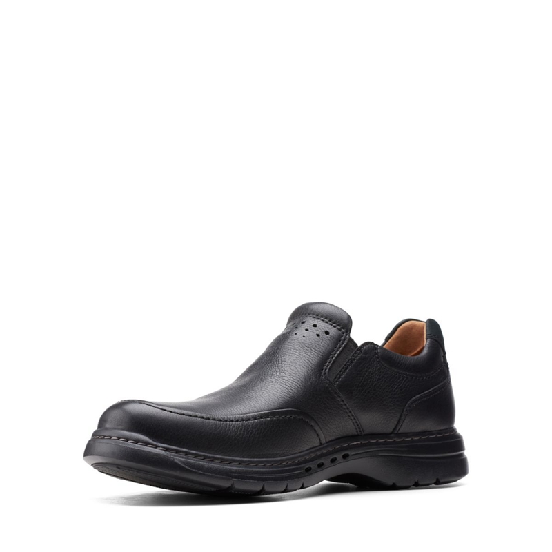 Loafers Clarks Un Brawley Step Cuir Noir Homme|TBZ-5556888