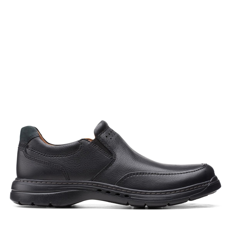 Loafers Clarks Un Brawley Step Cuir Noir Homme|OFM-6824459