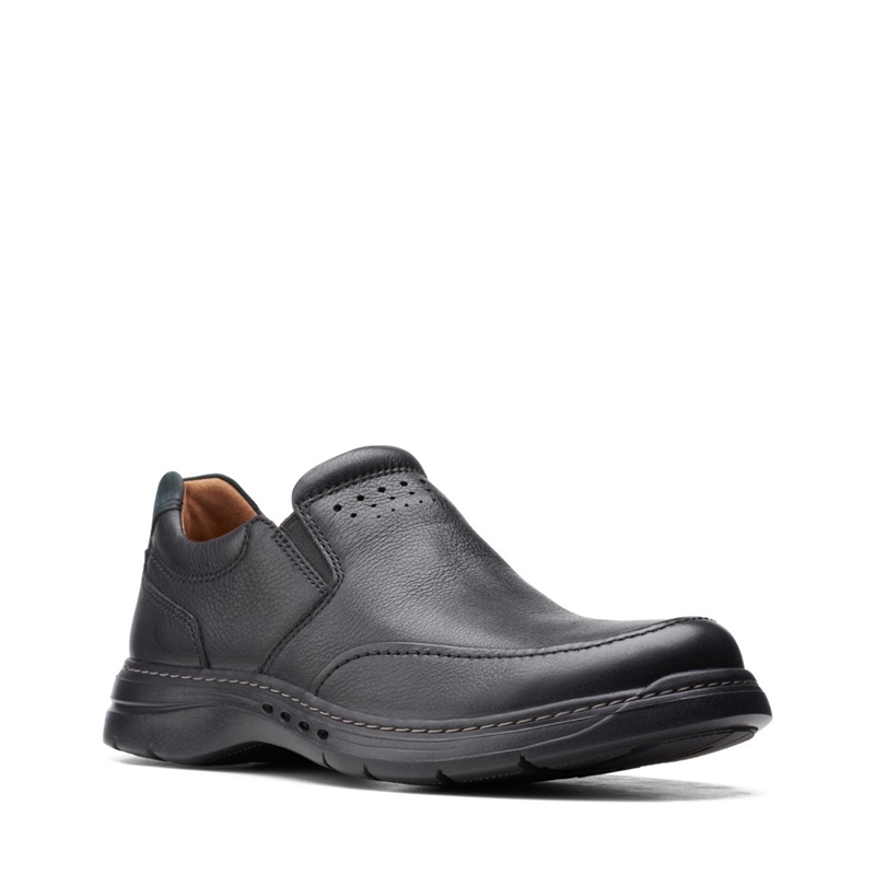 Loafers Clarks Un Brawley Step Cuir Noir Homme|OFM-6824459