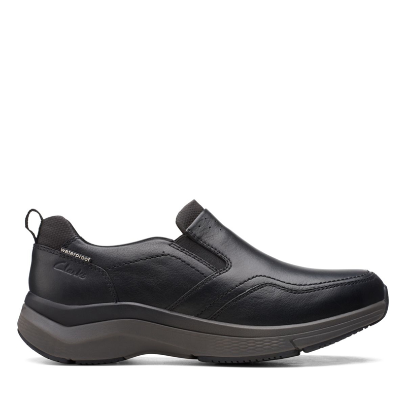 Chaussures Habillées Clarks Wave 2.0 Edge Cuir Noir Homme|KFE-0488929