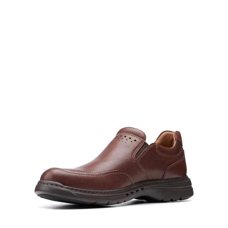 Chaussures Habillées Clarks Un Brawley Step Mahogany Cuir Marron Homme|YKC-1346670