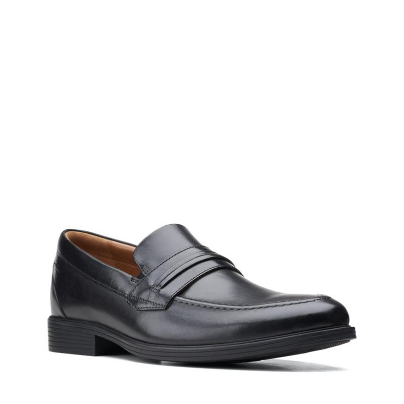 Chaussures Habillées Clarks Whiddon Loafer Cuir Noir Homme|WWG-2608164