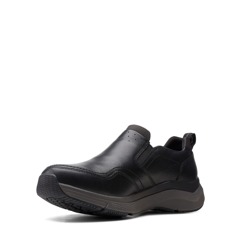 Chaussures Habillées Clarks Wave 2.0 Edge Cuir Noir Homme|KFE-0488929