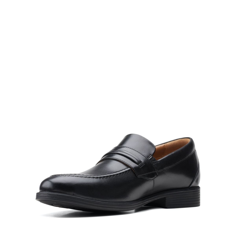 Chaussures Habillées Clarks Whiddon Loafer Cuir Noir Homme|WWG-2608164