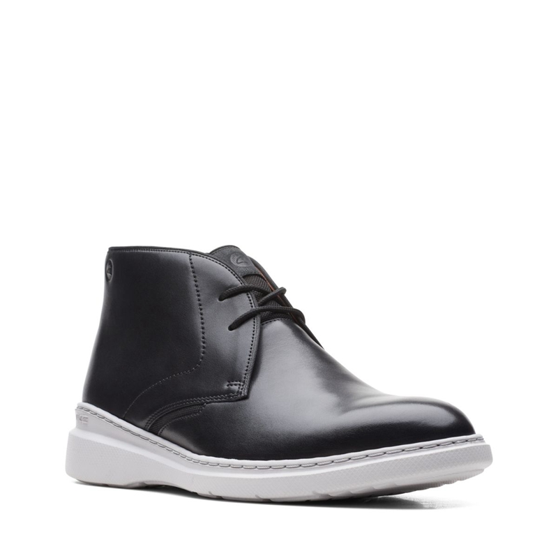 Bottes Chukka Clarks Dennet Mid Cuir Noir Homme|RPV-6752671