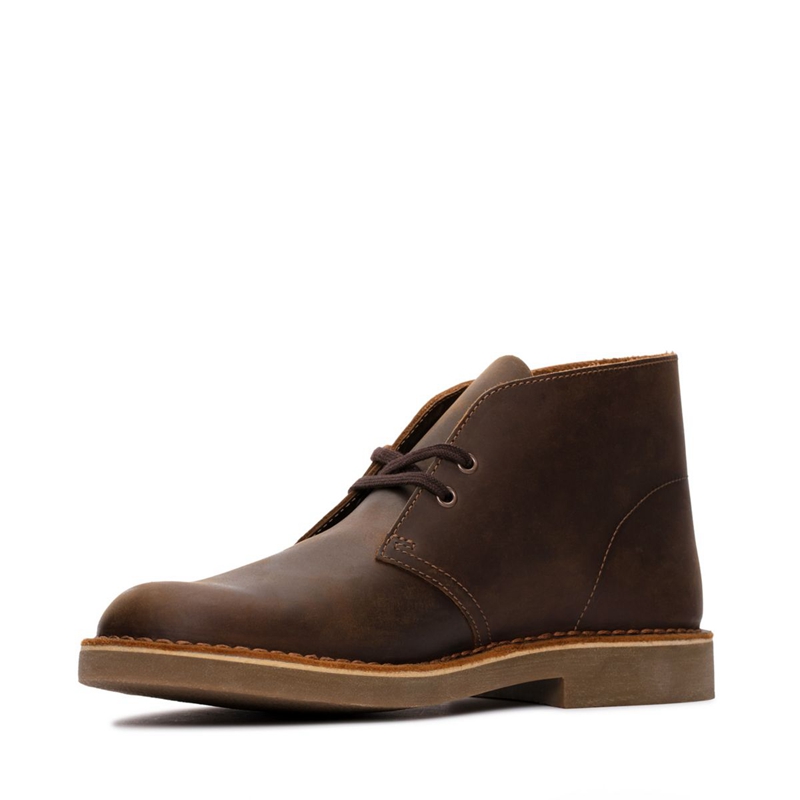 Bottes Du Désert Clarks Evo Beeswax Cuir Marron Homme|SOE-8991289