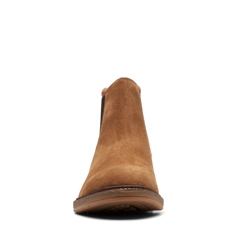 Chelsea Boots Clarks Clarkdale Hall Cognac Daim Marron Homme|INE-0827109