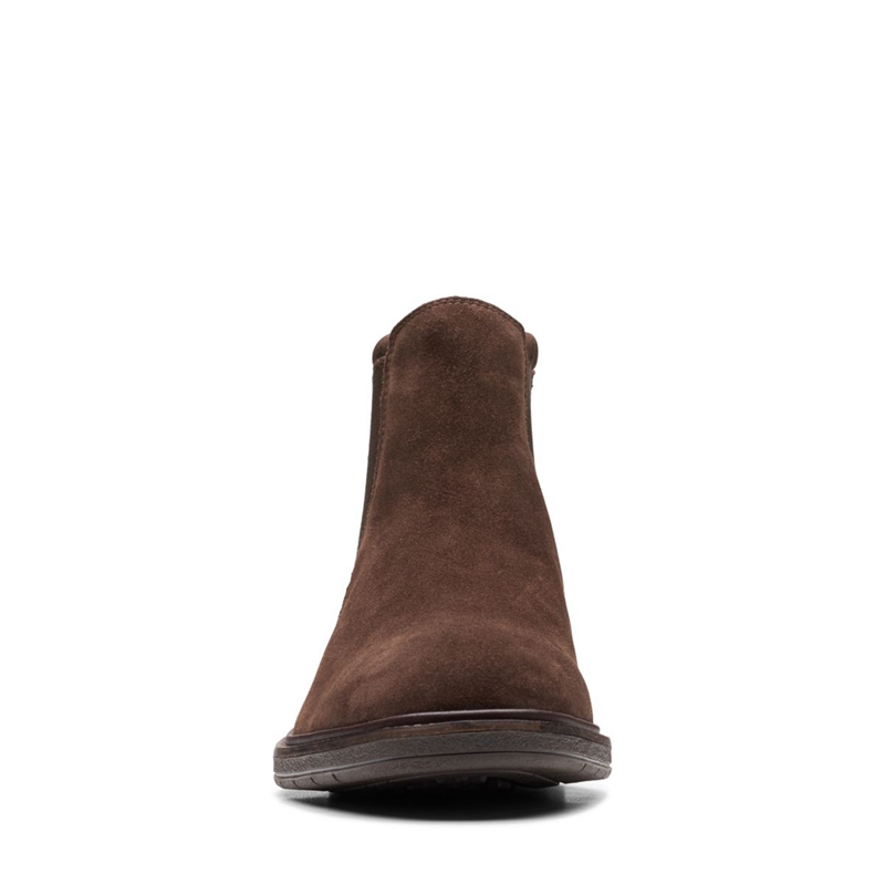 Chelsea Boots Clarks Clarkdale Hall Daim Marron Foncé Homme|JWG-5223636