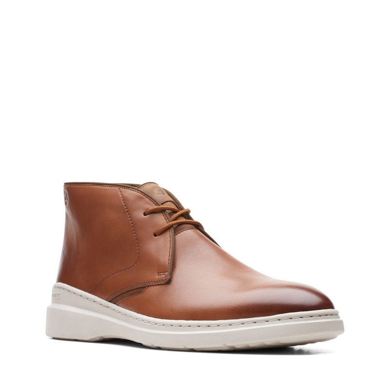 Bottines Clarks Dennet Mid Lea Marron Foncé Homme|AXC-5261762