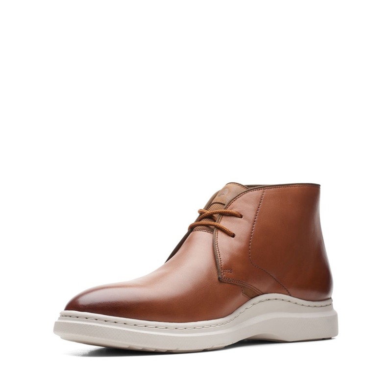 Bottines Clarks Dennet Mid Lea Marron Foncé Homme|AXC-5261762