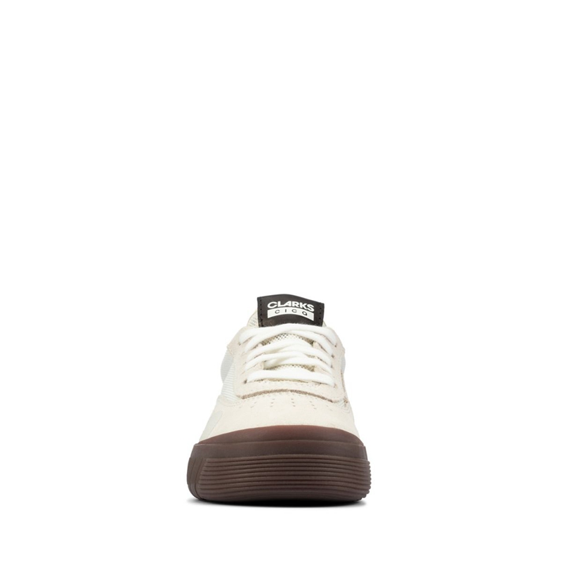 Baskets Clarks Cica Off Daim Blanche Enfant|CDO-3196288