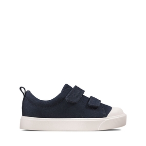 Mocassin Clarks City Bright Toddler Tela Bleu Marine Enfant|DUJ-6244773