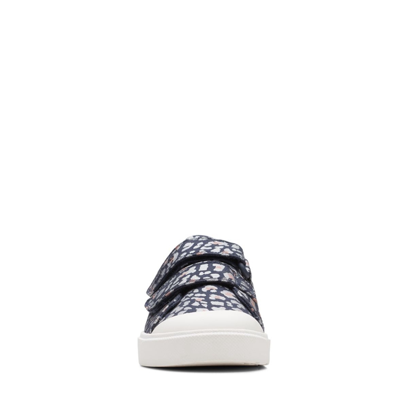 Mocassin Clarks City Bright Kid Combi Bleu Marine Enfant|OWE-5805293