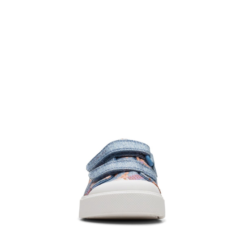 Mocassin Clarks City Bright Toddler Denim Bleu Enfant|REF-6404009