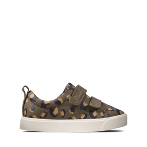 Mocassin Clarks City Bright Toddler Vert Olive Camouflage Enfant|UXQ-4085345