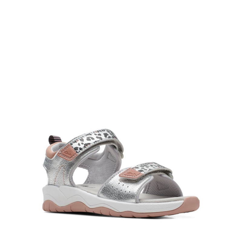 Sandales Clarks Clowder Print Older Argent Enfant|EAF-0127283