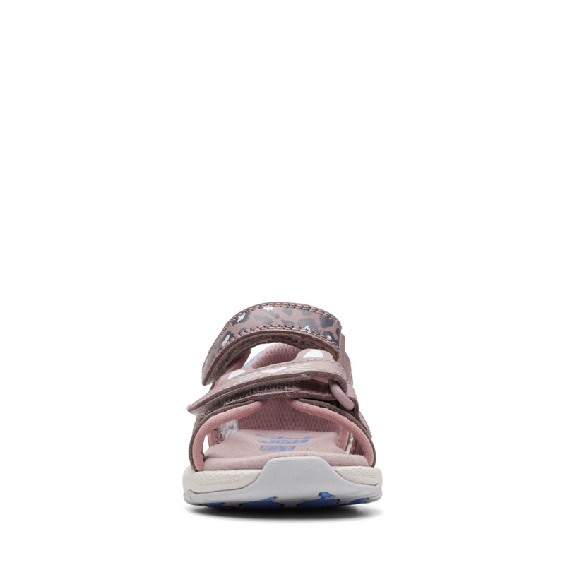 Sandales Clarks Clowder Print Toddler Grise Rose Enfant|ZHO-6916671