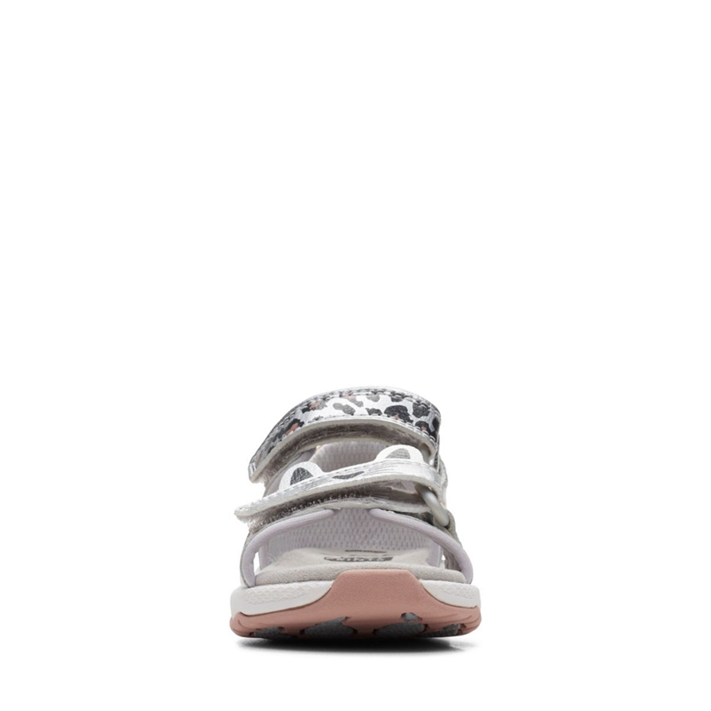 Sandales Clarks Clowder Print Toddler Argent Enfant|OUC-6254142